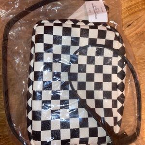 Clare V. Checkered bag with Clare V. black strap
